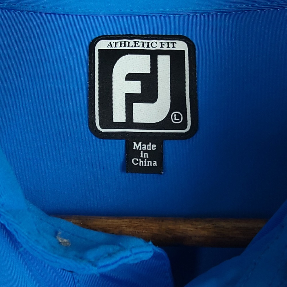 Footjoy FJ Golf Polo Shirt Mens Large Blue‎ Performance Stretch Short Sleeve - Picture 3 of 7